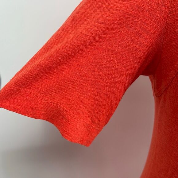 Eileen Fisher organic cotton and hemp deep v neck midi dress Geranium‎ Small - Picture 8 of 12